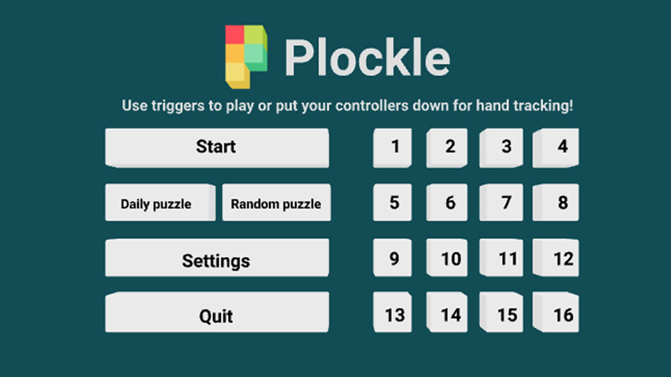 Plockle: VR Block Puzzle game in the browser